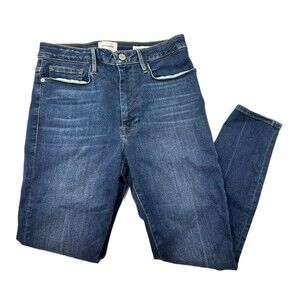 Frame Denim Le One Skinny Crop Jeans Women Dark Blue Wash Denim Size 2